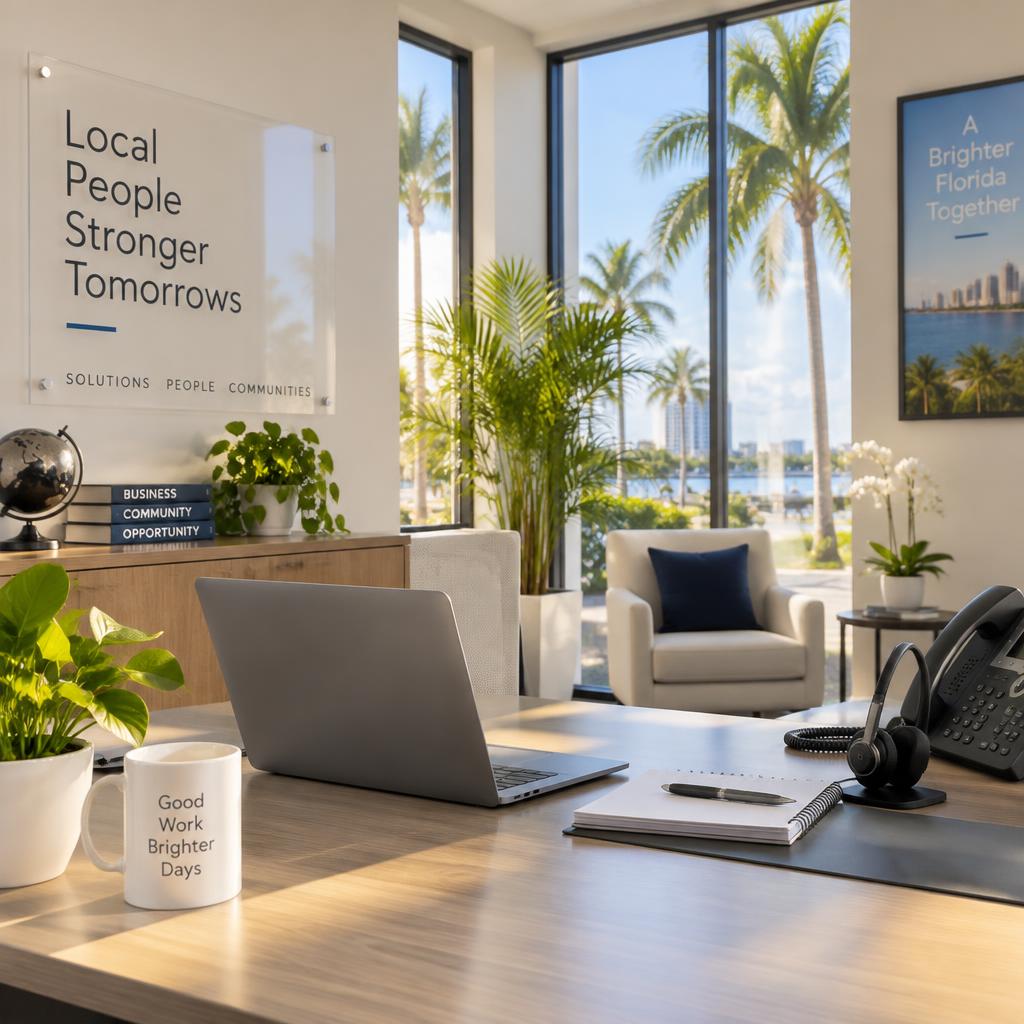 Credentialing Check office workspace in Boca Raton, Florida